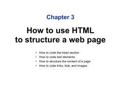 How to use HTML to structure a web page Chapter 3