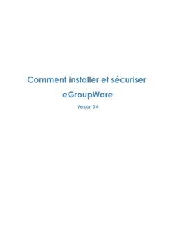 Comment installer et sécuriser eGroupWare  Version 0.4