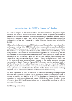 Introduction to SEEC’s ‘How to’ Series
