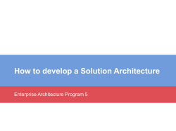 How to develop a Solution Architecture Enterprise Architecture Program 5