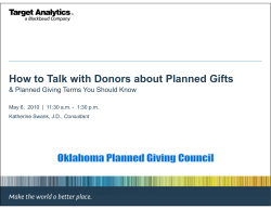 How to Talk with Donors about Planned Gifts Consultant