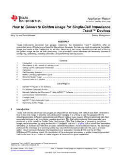 How to Generate Golden Image for Single-Cell Impedance Track™ Devices Application Report ...................................................................................