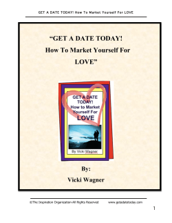 “GET A DATE TODAY! How To Market Yourself For LOVE”