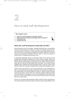 2 How to lead staff development This chapter covers: