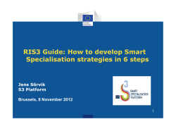 RIS3 Guide: How to develop Smart Specialisation strategies in 6 steps