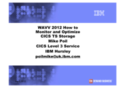WAVV 2012 How to Monitor and Optimize CICS TS Storage Mike Poil