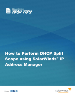 How to Perform DHCP Split Scope using SolarWinds IP Address Manager