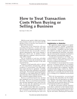 How to Treat Transaction Costs When Buying or Selling a Business
