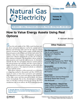 S How to Value Energy Assets Using Real Options Other features