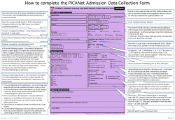 How to complete the PICANet Admission Data Collection Form