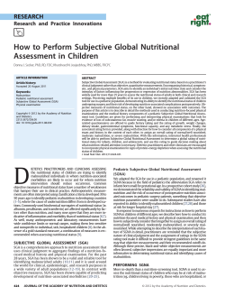 D How to Perform Subjective Global Nutritional Assessment in Children