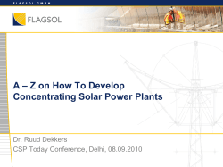 – Z on How To Develop A Concentrating Solar Power Plants