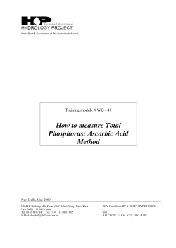 How to measure Total Phosphorus: Ascorbic Acid Method