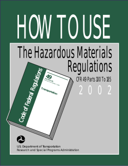 HOW TO USE The Hazardous Materials Regulations