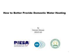 How to Better Provide Domestic Water Heating by Clement Silavwe ZESCO LtD
