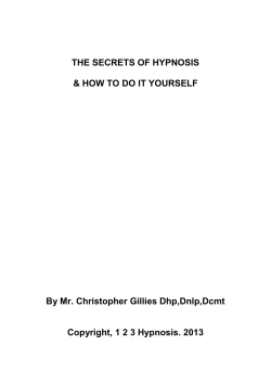 THE SECRETS OF HYPNOSIS &amp; HOW TO DO IT YOURSELF
