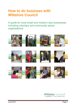 How to do business with Wiltshire Council