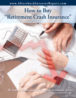 How to Buy “Retirement Crash Insurance”