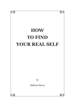 HOW TO FIND YOUR REAL SELF 