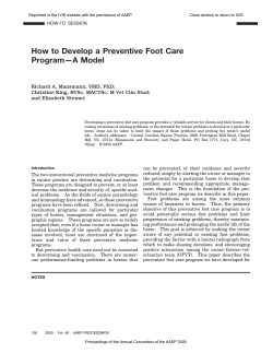 How to Develop a Preventive Foot Care Program—A Model