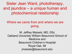 Sister Jean Ward, phototherapy, and jaundice – a unique human and