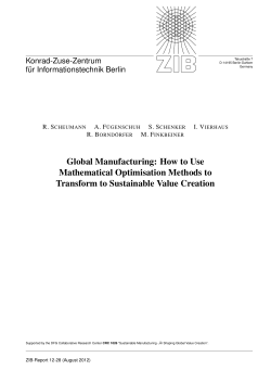 Global Manufacturing: How to Use Mathematical Optimisation Methods to
