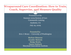 Wraparound Care Coordination: How to Train, Coach, Supervise, and Measure Quality