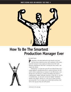 How To Be The Smartest Production Manager Ever P