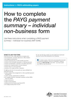 How to complete PAYG payment summary – individual non-business