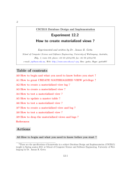 Experiment 12.2 How to create materialized views ? .2