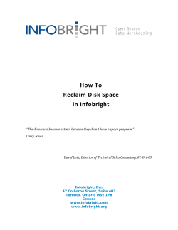   How To  Reclaim Disk Space  in Infobright 