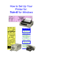 How to Set Up Your Printer for: Tick-It!