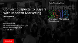 Convert Suspects to Buyers with Modern Marketing Subtitle here David Johnson