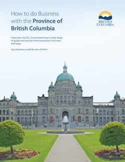How to do Business Province of British Columbia