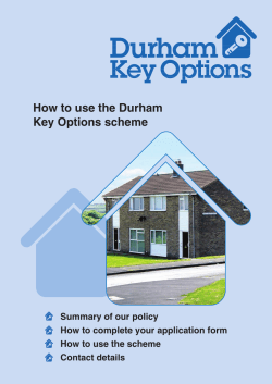How to use the Durham Key Options scheme Summary of our policy
