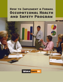 Occupational Health and Safety Program  How to Implement a Formal