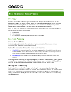 How-To: Disaster Recovery Basics Data Sheet: Scalable Website/Application Big Data Solution