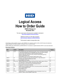 Logical Access How to Order Guide  D00538, Release C.6