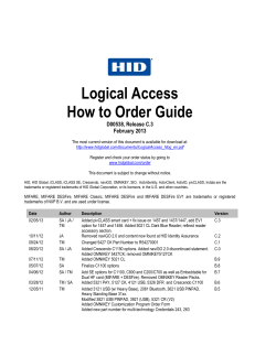 Logical Access How to Order Guide  D00538, Release C.3