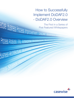 How to Successfully Implement DoDAF2.0 - DoDAF2.0 Overview