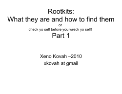Rootkits: What they are and how to find them  Part 1