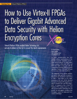 How to Use Virtex-II FPGAs to Deliver Gigabit Advanced Encryption Cores