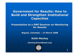 Government for Results: How to Build and Strengthen Institutional Capacities 1