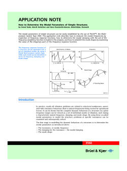 APPLICATION NOTE How to Determine the Modal Parameters of Simple Structures