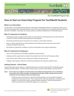 How to Start an Internship Program for YouthBuild Students