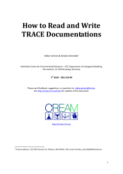 How	to	Read	and	Write TRACE	Documentations  Volker Grimm &amp; Amelie Schmolke