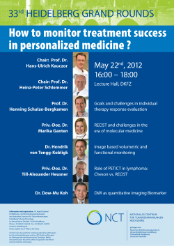How to monitor treatment success in personalized medicine ? 33 HEIDELBERG GRAND ROUNDS