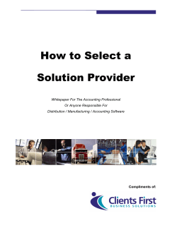 How to Select a Solution Provider
