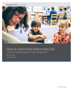 How to catch kids before they fall:  Policy Brief