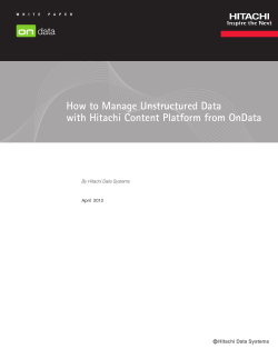How to Manage Unstructured Data with Hitachi Content Platform from OnData data